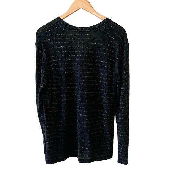 Rails Sami Striped V Neck Long Sleeve Top Size L Large NWT Bronze Charcoal - Picture 4 of 11